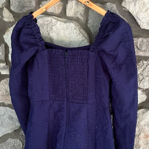 NEW Sz 2 Lilly Pulitzer Ivanna Long Sleeve Navy Caliente Pucker Jacquard Romper - Picture 9 of 11